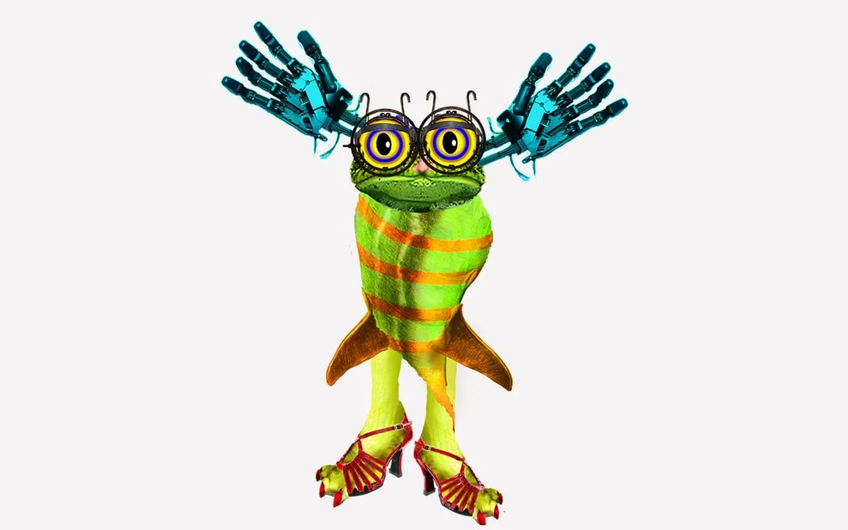 A colourful monster character from the Monstermedia education game