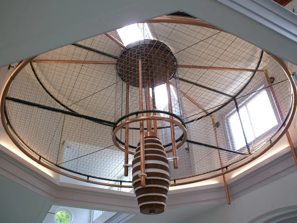 The science lab in the observatory of Teylers Museum, seen from below